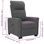Vidaxl fauteuil inclinable gris foncé tissu