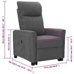 vidaXL Fauteuil Gris foncé Tissu