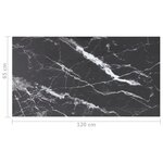 vidaXL Dessus de table noir 120x65 cm 8 mm verre trempé design marbre