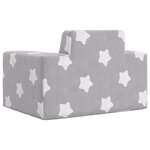 vidaXL Canapé pour enfants Gris clair avec étoiles Peluche douce