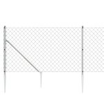 vidaXL Clôture à mailles losangées avec ancrage argenté 1x10 m