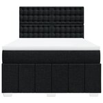 vidaXL Sommier à lattes de lit avec matelas Noir 160x200 cm Tissu