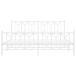 vidaXL Cadre de lit métal sans matelas et pied de lit blanc 183x213 cm