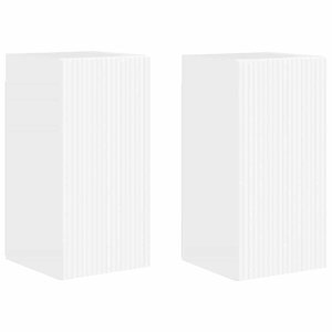 vidaXL Meuble TV mural 2 Pièces Blanc Brillant 30 x 31 x 60 cm