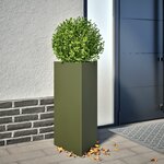 vidaXL Jardinières 2 Pièces vert olive triangulaire 40x34 5x70 cm acier