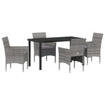 vidaXL Ensemble de salle à manger pour jardin 5 Pièces Gris Poly rotin