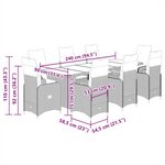 vidaXL Ensemble de bistro de jardin 9 Pièces coussins marron poly rotin