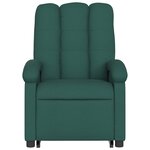 vidaXL Fauteuil inclinable électrique vert foncé tissu