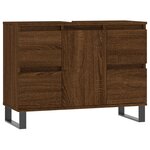 vidaXL Armoire salle de bain chêne marron 80x33x60cm bois d'ingénierie