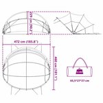 vidaXL Dôme de piscine Noir 472 x 460 x 229 cm