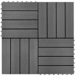 vidaXL Carreau de terrasse 22 Pièces Gris 30 x 30 cm WPC