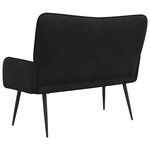 vidaXL Sofa 2 places Noir 115 x 61 x 87 cm Velours