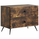 vidaXL Cabinet de chevet avec tiroir Chêne fumé 62 x 34 5 x 47 5 cm