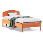 vidaXL Cadre de lit sans matelas cire marron 75x190 cm bois pin massif