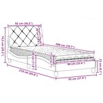 vidaXL Lit avec matelas gris foncé 90x200 cm tissu