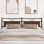 vidaXL Tête de lit chêne marron 200 cm bois d'ingénierie et acier