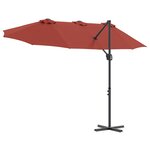vidaXL Parasol cantilever de jardin Couleur terre cuite Large