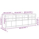vidaXL Buffet avec lumières LED blanc 202x37x67 cm
