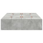 Cadre de lit de rangement vidaXL Gris béton 120x190 cm