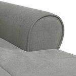 vidaXL Chaise longue avec coussin Gris clair 91 x 157 x 91 cm Velours