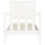 vidaXL Cadre de lit avec tête de lit blanc petit simple bois massif