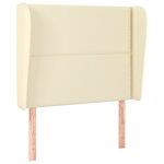 vidaXL Tête de lit avec oreilles Crème 83x23x118/128 cm Similicuir
