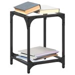 vidaXL Table basse avec dessus en verre transparent 30x30x40 cm acier