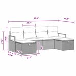 vidaXL Ensemble de canapé de jardin 6 Pièces Marron Poly rotin