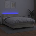 vidaXL Sommier à lattes de lit avec matelas et LED Crème 140x200 cm