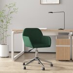 vidaXL Chaise pivotante de bureau Vert foncé Tissu
