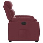 vidaXL Fauteuil inclinable électrique rouge bordeaux tissu