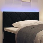 vidaXL Tête de lit avec des lumières à LED Réglable Noir 100 cm tissu