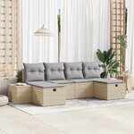 vidaXL Ensemble de canapé de jardin 6 Pièces Beige 55 x 62 x 69 cm