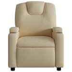 vidaXL Fauteuil inclinable électrique Crème Tissu