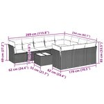 vidaXL Salon de jardin 11 Pièces avec coussins gris clair résine tressée