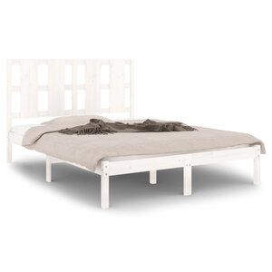 vidaXL Cadre de lit sans matelas blanc 120x200 cm bois de pin massif