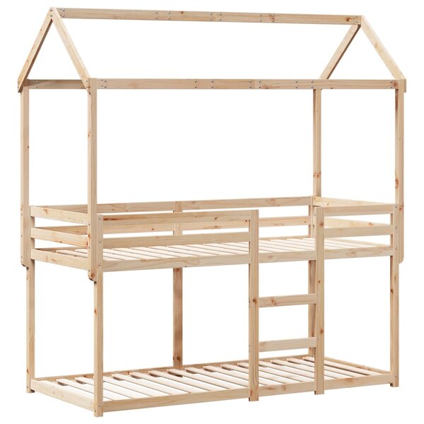 vidaXL Lit superposé avec toit 90x200 cm bois de pin massif