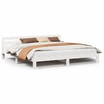 vidaXL Cadre de lit sans matelas blanc 200x200 cm bois massif de pin