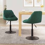 vidaXL Chaises pivotantes à manger lot de 2 vert foncé velours