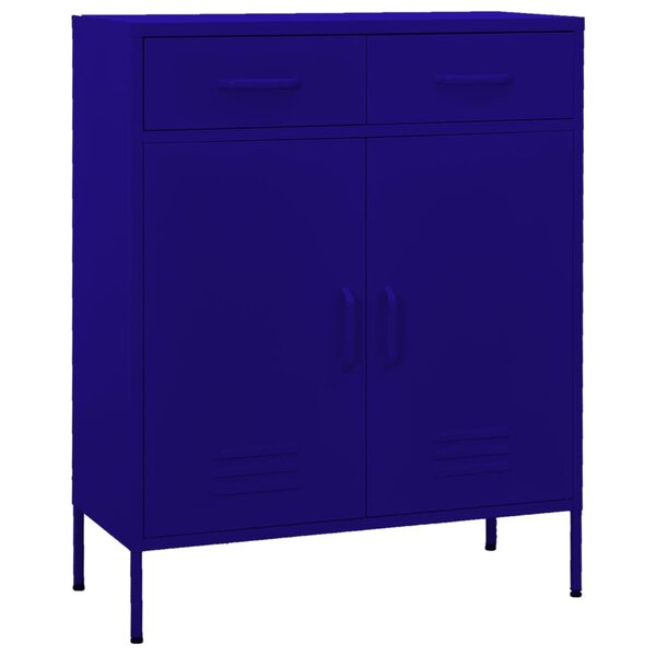vidaXL Armoire de rangement Bleu marine 80x35x101 5 cm Acier