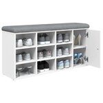vidaXL Banc à chaussures blanc 102x32x50 cm bois d'ingénierie