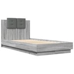 vidaXL Cadre de lit avec tête de lit sonoma gris 75x190 cm
