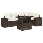 vidaXL Salon de jardin avec coussins 6 Pièces marron résine tressée