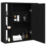 vidaXL Armoire de salle de bain avec miroir Chêne noir 60 x 16 x 60 cm Bois d'ingénierie