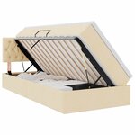 vidaXL Lit de rangement LED avec matelas Crème 90 x 190 cm Tissu