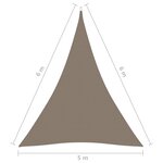 vidaXL Voile de parasol Tissu Oxford triangulaire 5x6x6 m Taupe