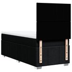 vidaXL Sommier à lattes de lit avec matelas Noir 90x190 cm Tissu