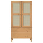 vidaXL Garde-robe SENJA aspect rotin marron bois massif de pin