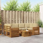 vidaXL Ensemble de canapés d'extérieur 7 Pièces Naturel et Beige