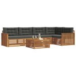 vidaXL Ensemble de canapés d'extérieur 6 Pièces Naturel et Anthracite
